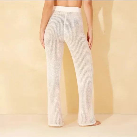 Shade & Shore Cover-up Pants Womens XL Cream Crochet NEW - Picture 3 of 9